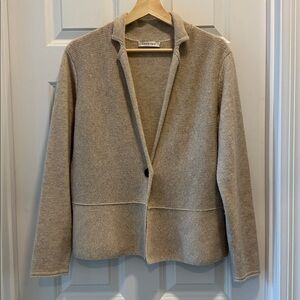 Gentle Herd CashmereTan Beige Button Front Sweater Jacket Cardigan Size Large
